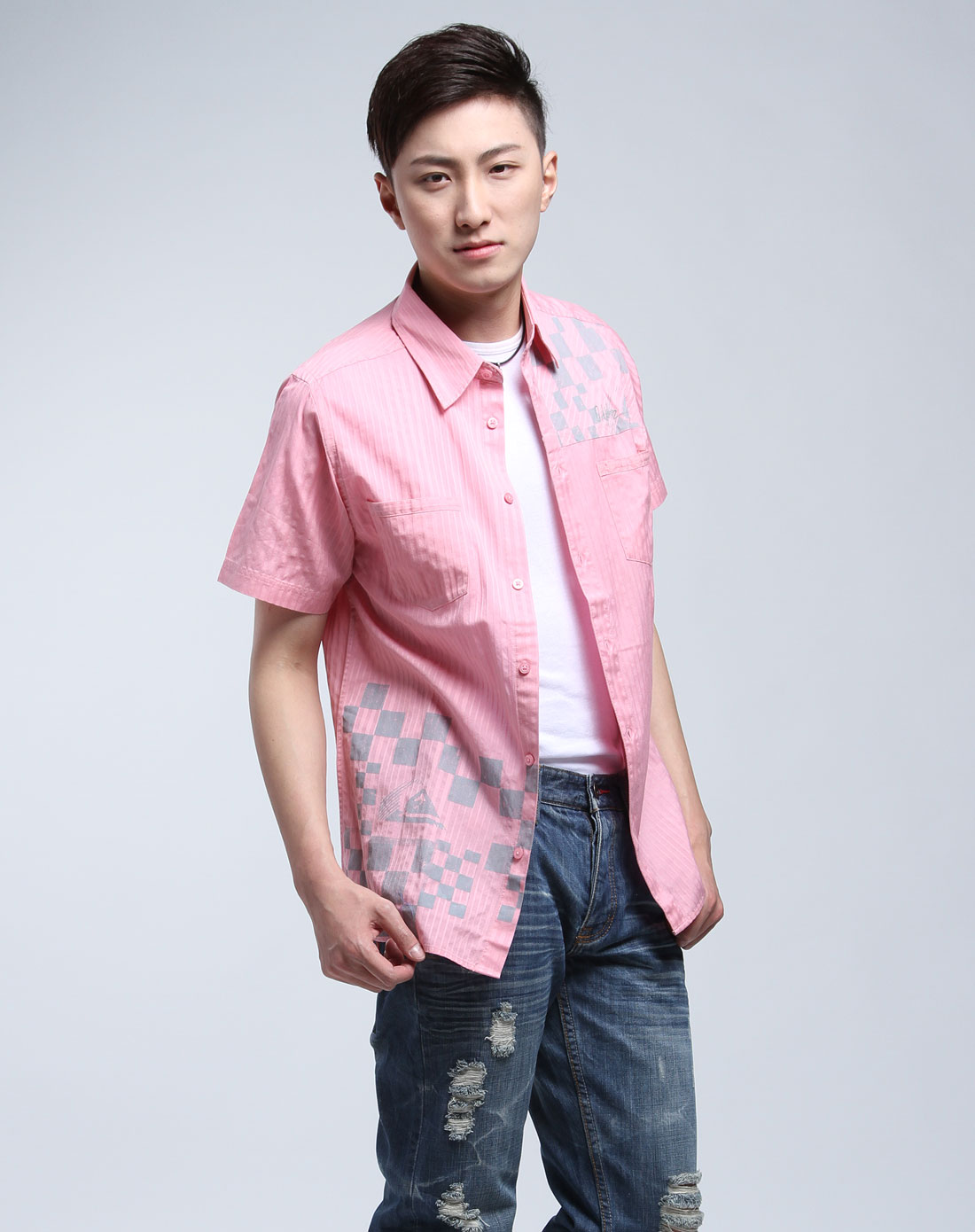 【男款短袖衬衫,男款短袖衬衫1件】全国包邮男