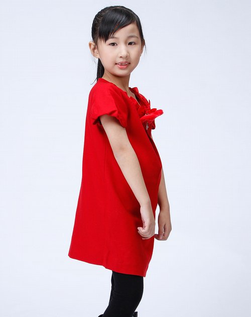 铅笔俱乐部PENCIL CLUB<em>女童</em>大<em>红色</em>短袖时尚