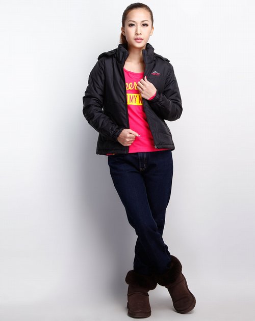 德尔惠deerway<em>女款黑色</em>薄<em>棉服</em> 价格,德尔惠de