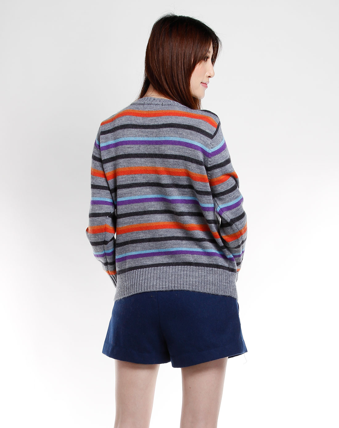 品代购条纹针织衫开衫毛衣