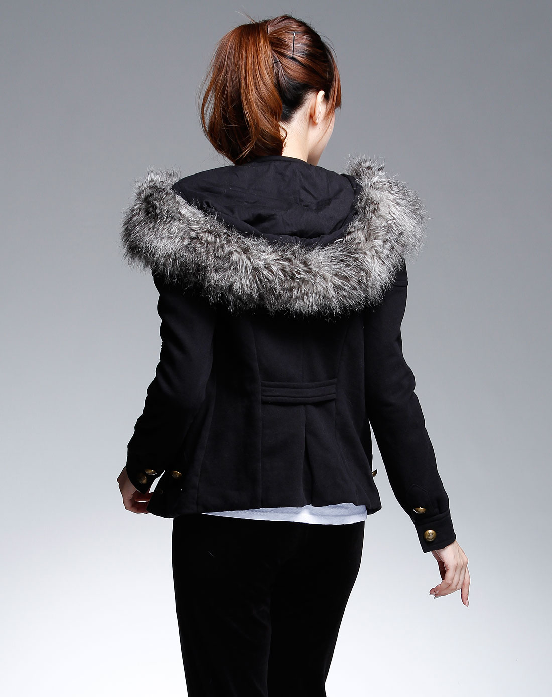 couture女款黑色休闲外套jg002241