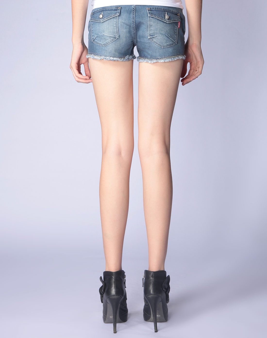 erq蓝色低腰牛仔短裤_唯品会名牌时尚折扣网