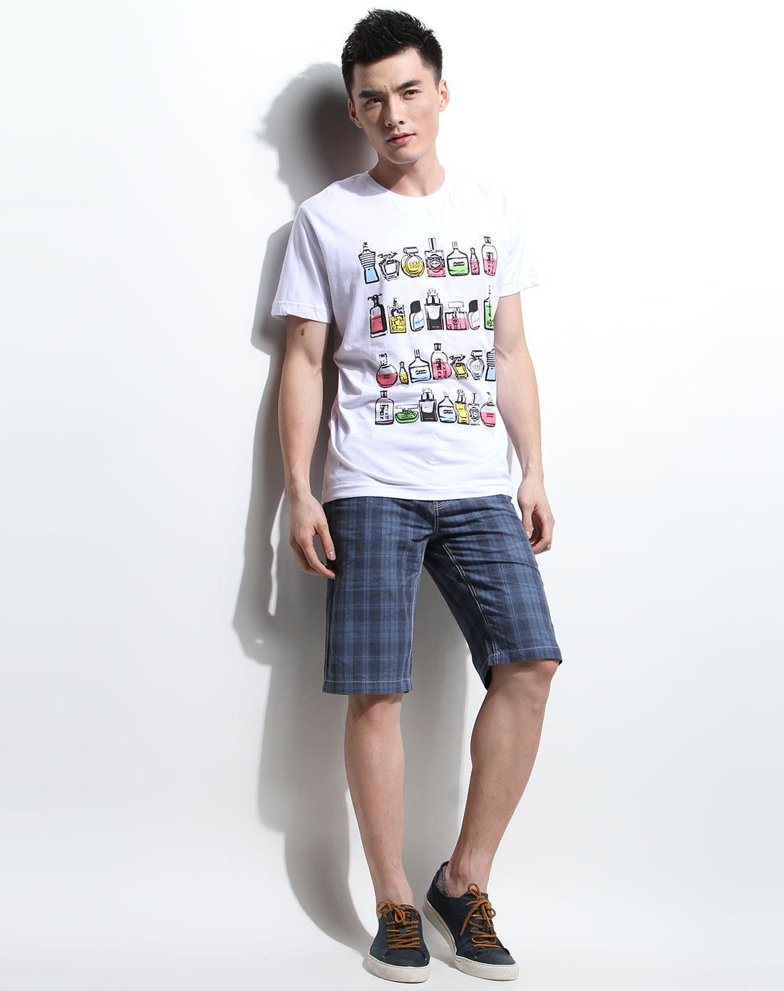 白色短袖t恤男圆领纯牌子品质好 新款好用