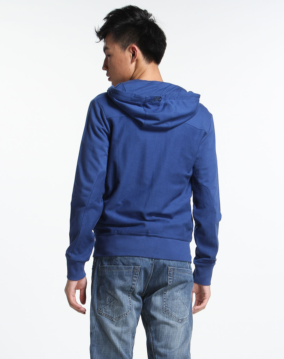 PONY男款蓝色拉链长袖连<em>帽开衫</em>921M2J32B