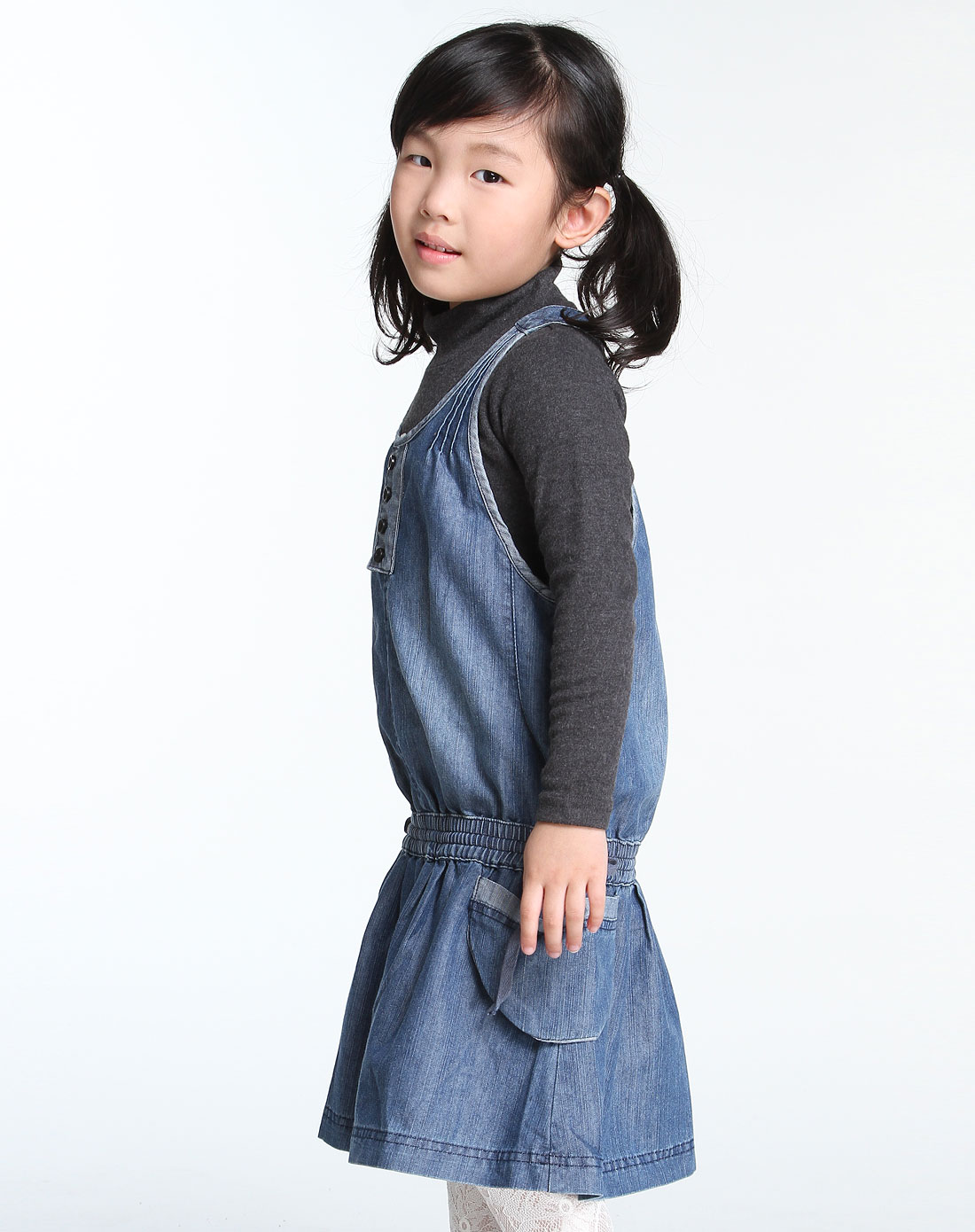 <em>时尚小鱼</em>ssxiaoyu男女童<em>女童</em>蓝色时尚牛仔背心