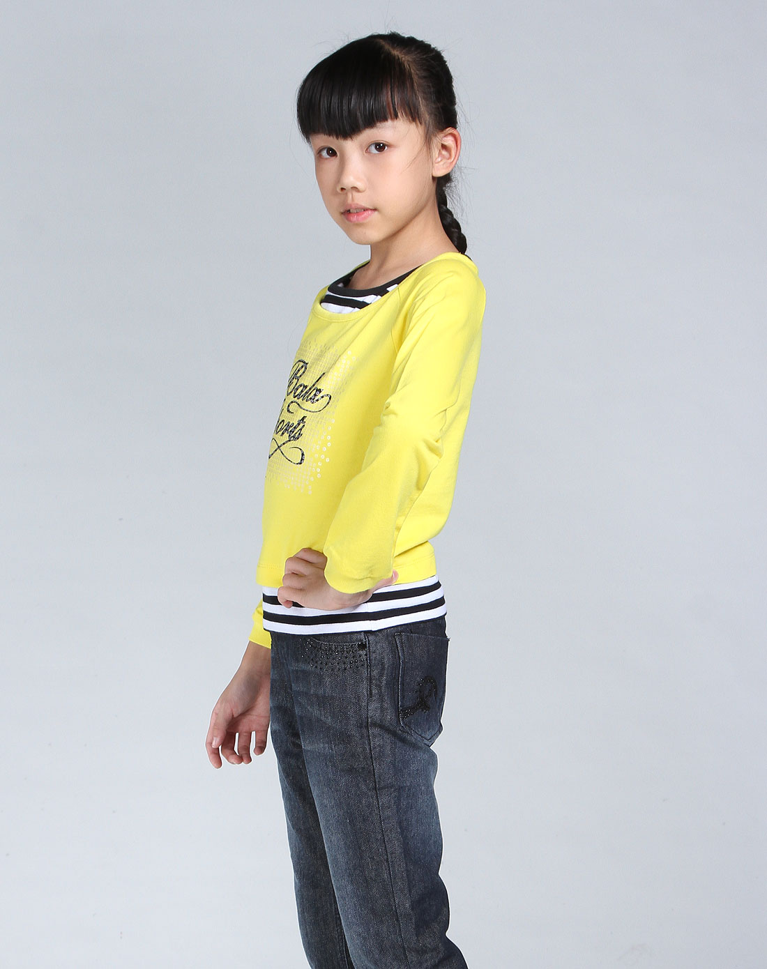 巴拉巴拉balabala<em>女童</em>专场<em>女童</em>黄色假<em>两件套长</em>