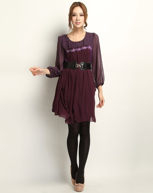 花木马Hana Mokuba女装专场深紫色淑女时尚