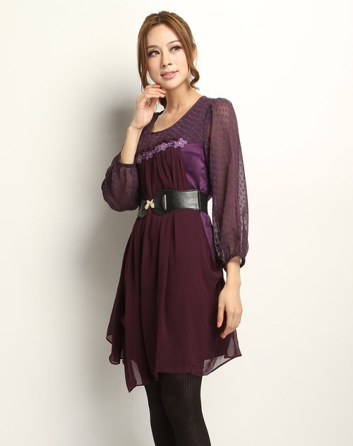 花木马Hana Mokuba女装专场深紫色淑女时尚