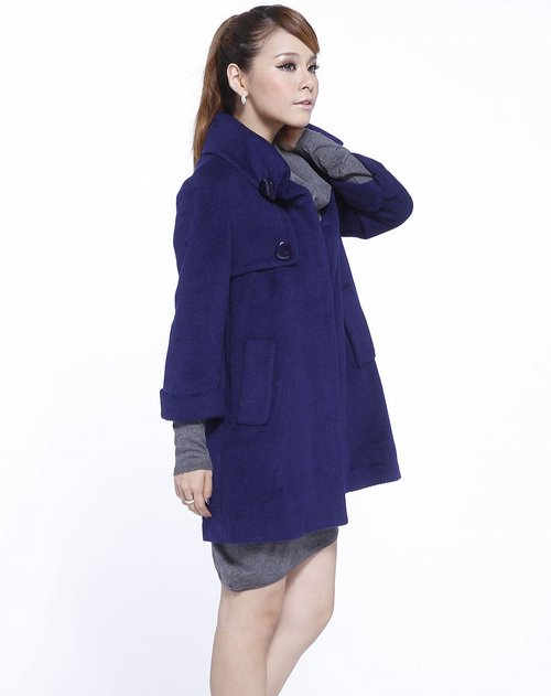 <em>女装</em>库存专场<em>Just in Time</em> 深蓝色七分袖大衣价