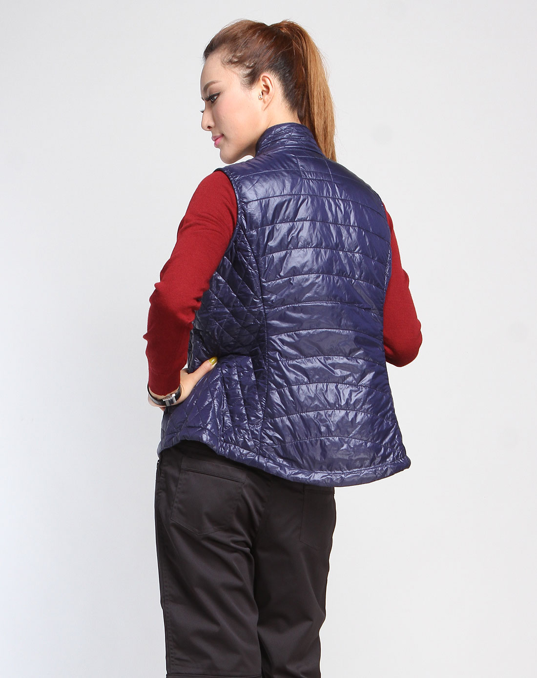 <em>爵克</em>jaket宝蓝色简约休闲<em>马甲</em>12w500163