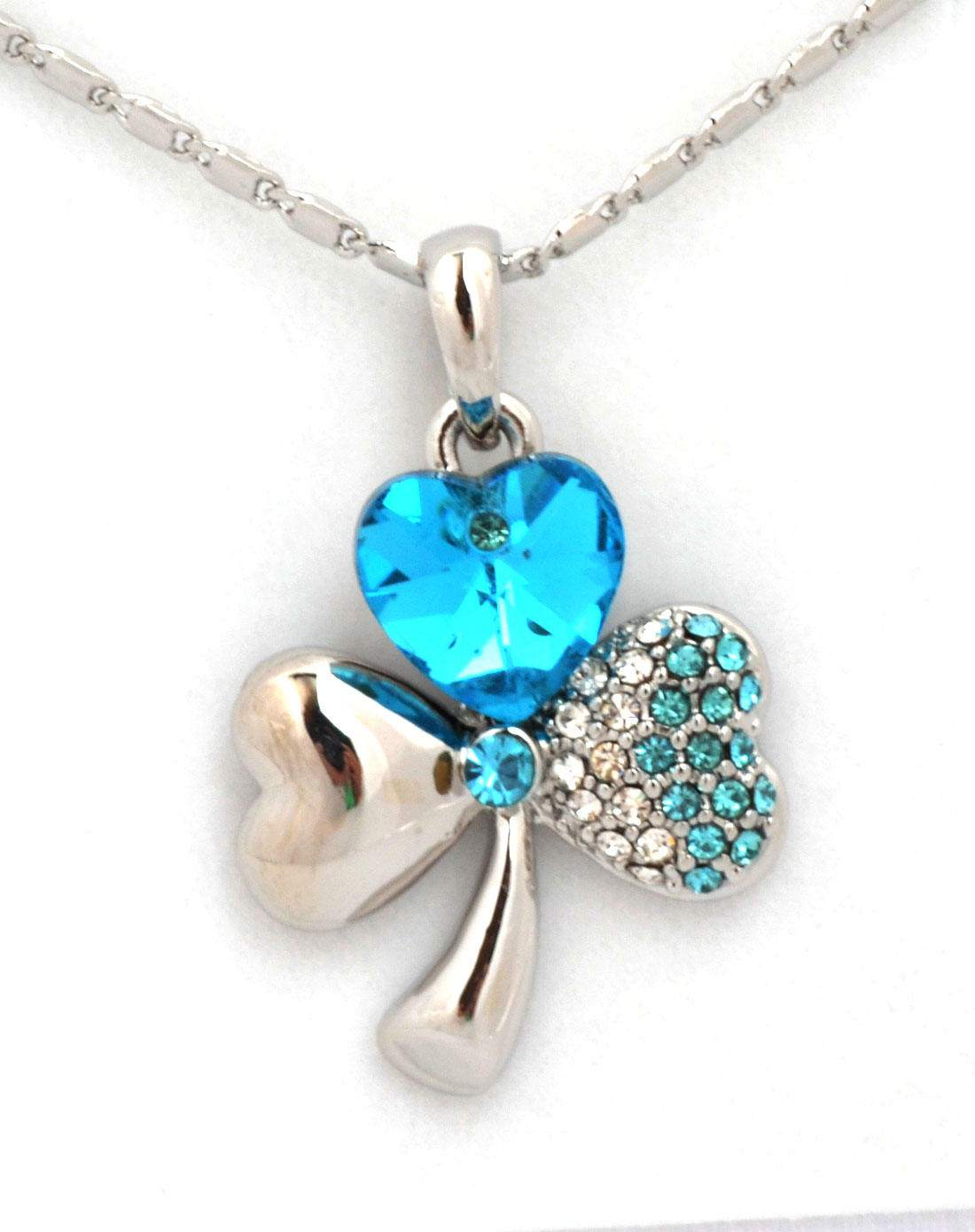 熣璨Bright<em>女款</em>蓝色<em>三叶草</em>项链WAPC-ZH456_