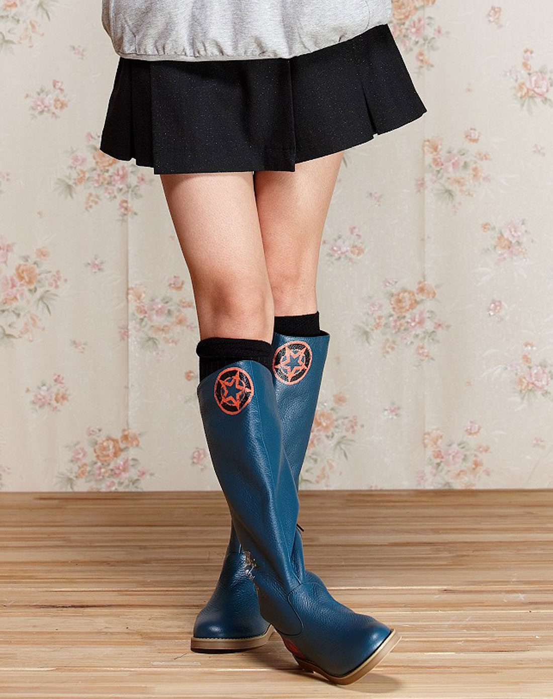 PINK BY EUROMODA宝蓝<em>色酷</em>帅青春时尚高筒