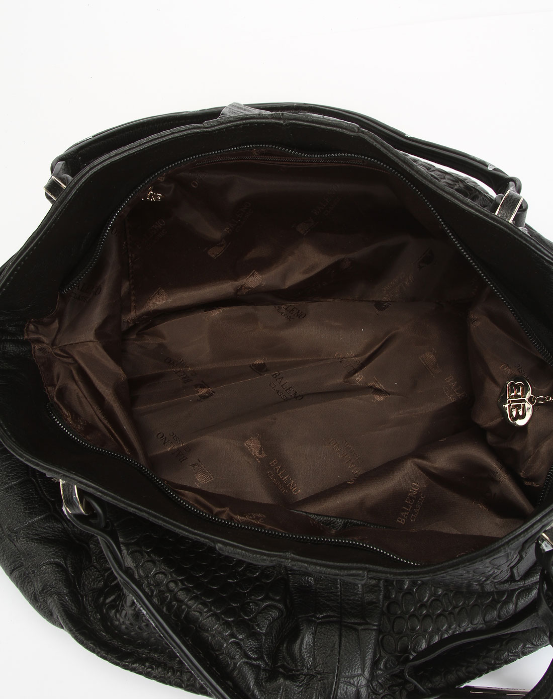 宾奴<em>BALENO女款</em>黑色休闲鳄鱼纹手拎包1HO