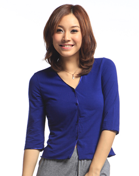 <em>猫人</em>Maoren-<em>内衣</em>专场女款藏青蓝舒肤棉中袖开