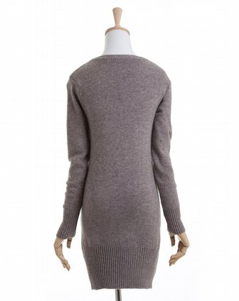 梵庭诗phancy深啡色<em>织花</em>长袖<em>毛衣</em>UC10B060-