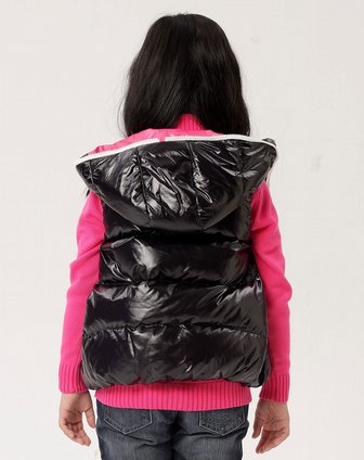 <em>安奈儿</em>Annil男女童装<em>女童</em>黑色<em>羽绒马夹</em>AG142