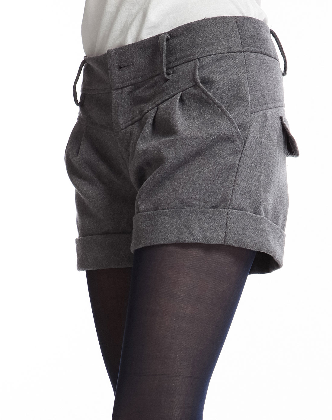 红袖Hopeshow深<em>灰色</em>冬款<em>短裤</em>H7061504深灰