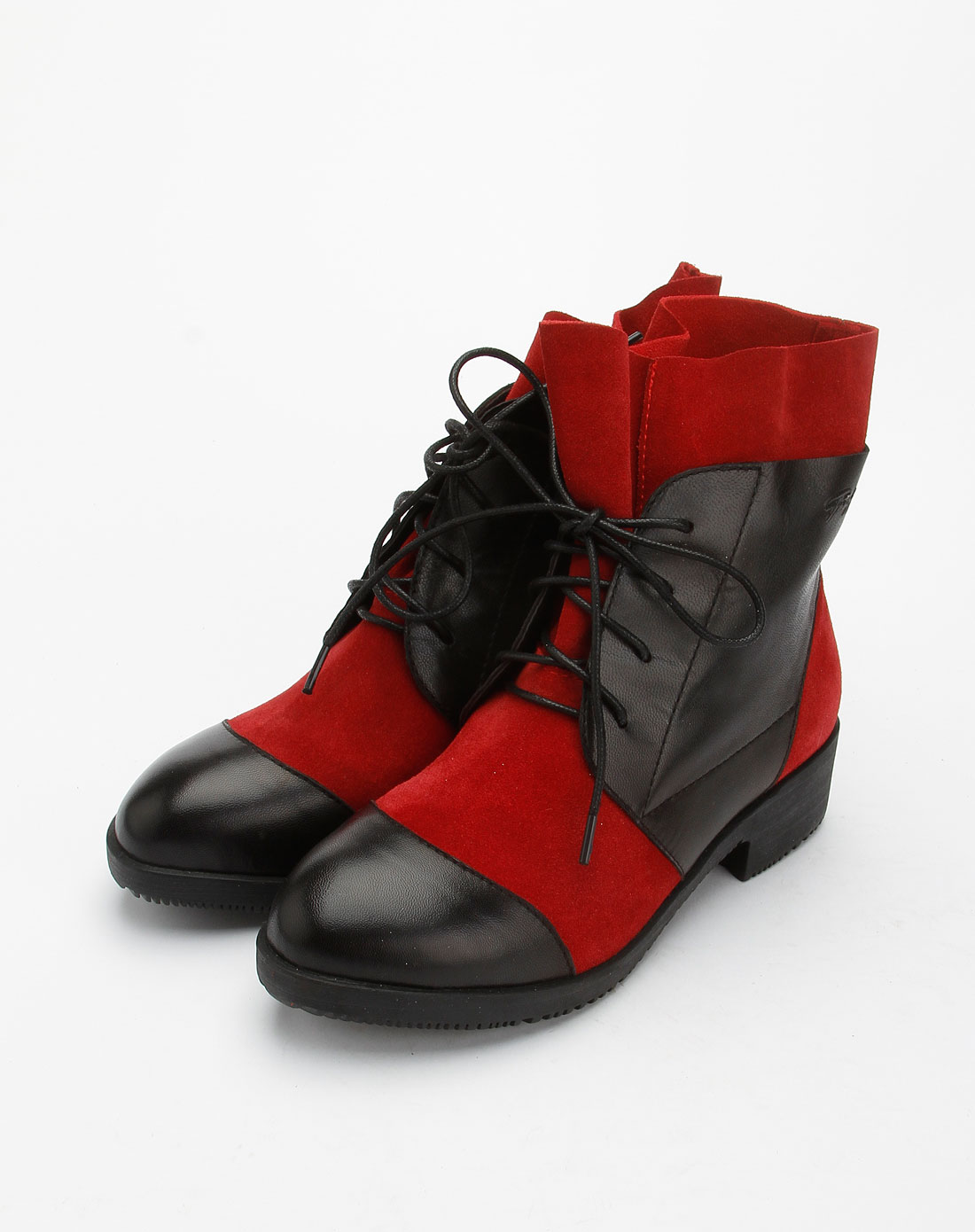 <em>哥雷夫</em>UK GREIFF男<em>女鞋</em>女款黑/红色休闲绑带