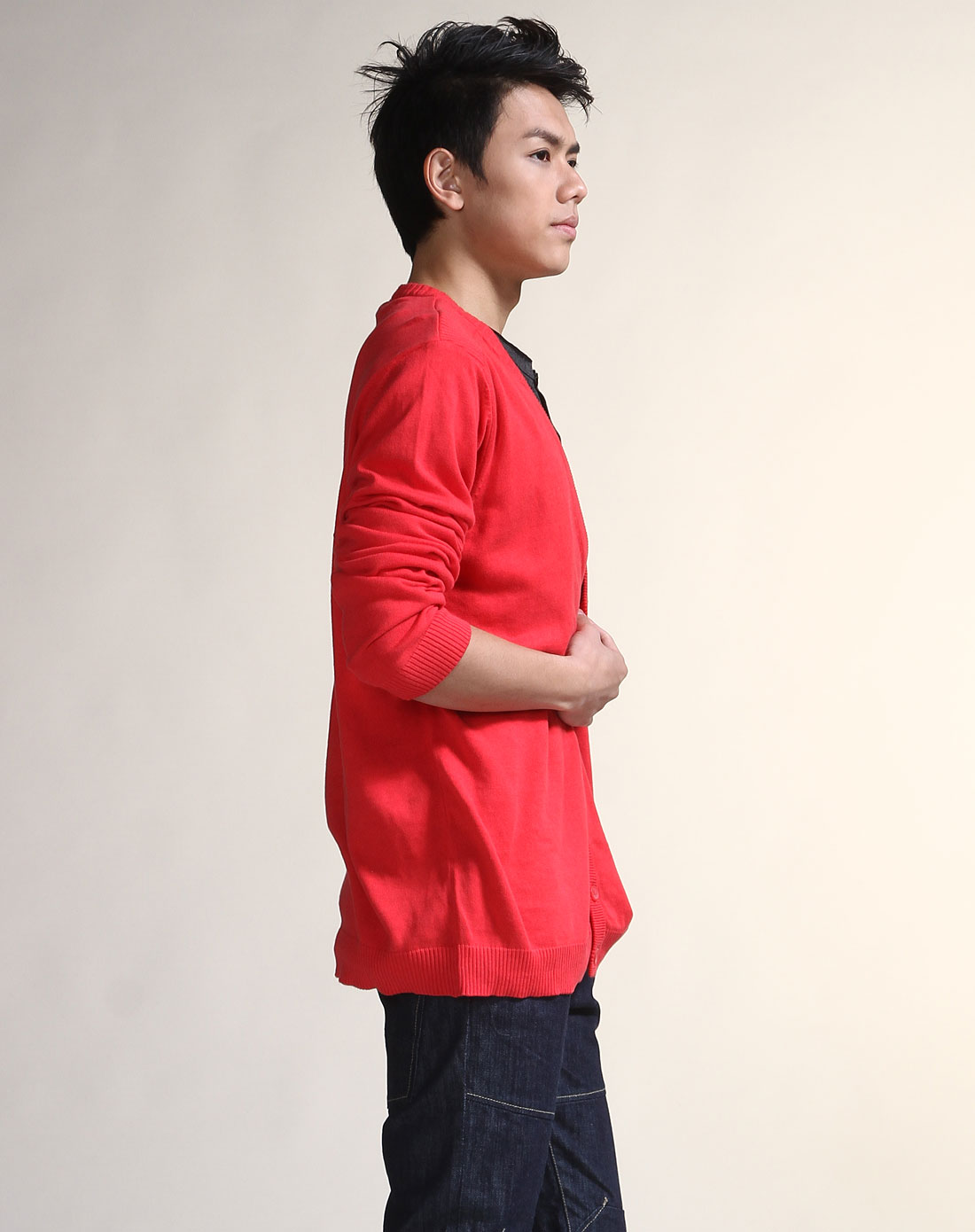 乐都特LA REDOUTE<em>红灰色</em>校园风假两件长袖