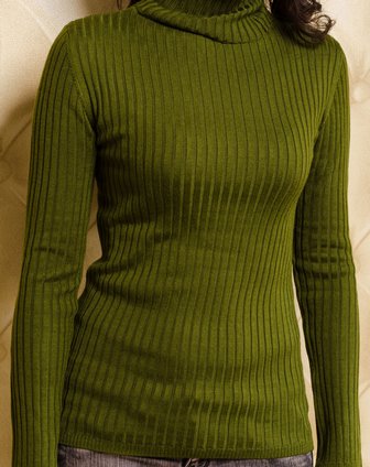 艾金诺USS AZINO-<em>绿色高领</em>抽条<em>毛衣</em>2A1788_