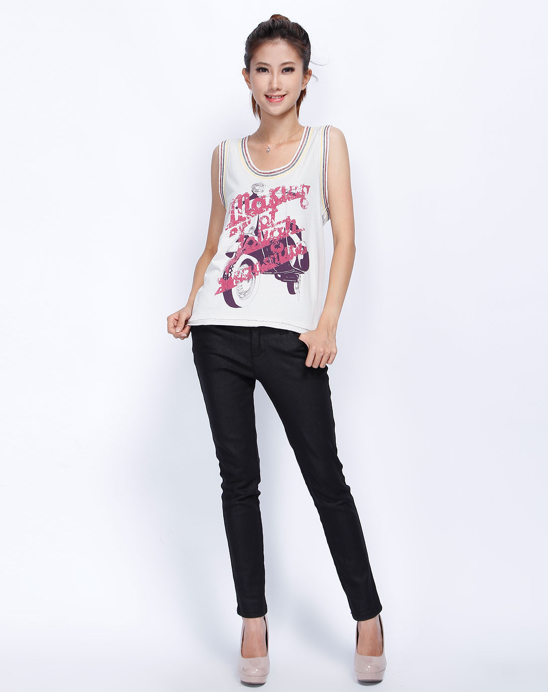 男<em>女装</em>(夜场)<em>TOUGH</em> 女款浅灰/紫红色印图时尚