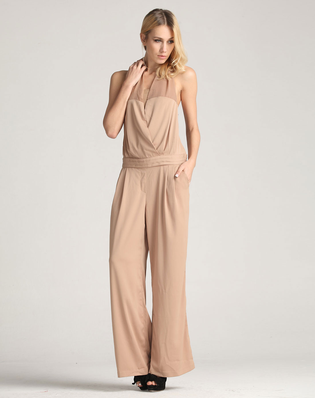 百丝BAISI女杏色连身裤121TC3002H1_唯品会