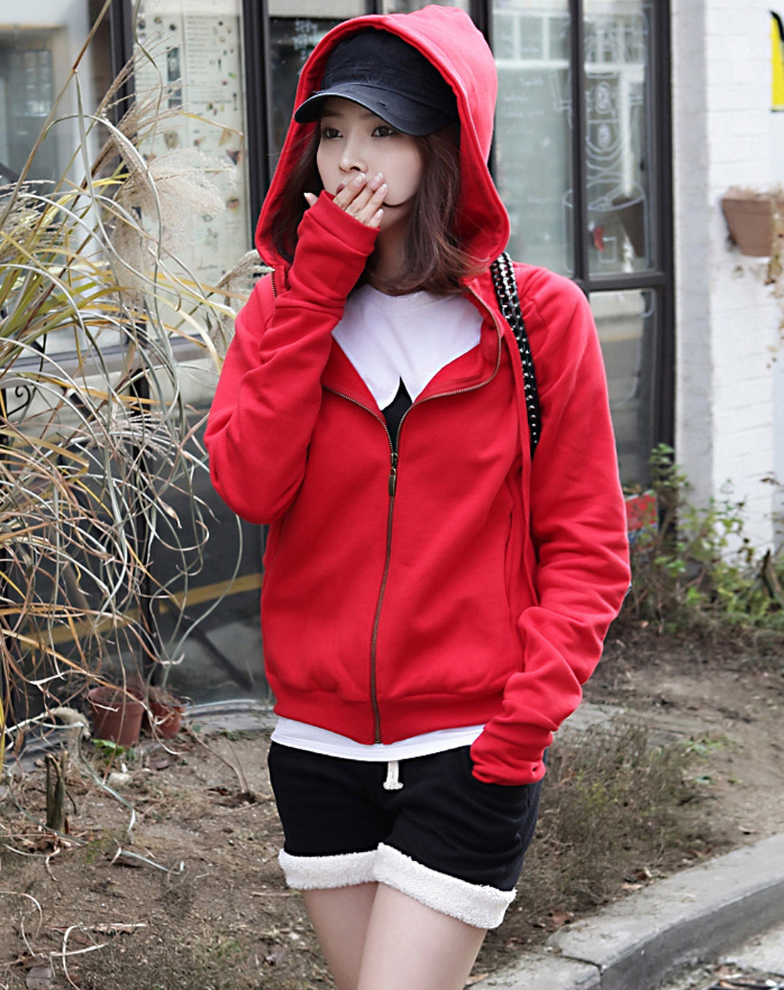 韩都衣舍HSTYLE<em>女</em>上装专场韩都衣舍 红色<em>开衫</em>