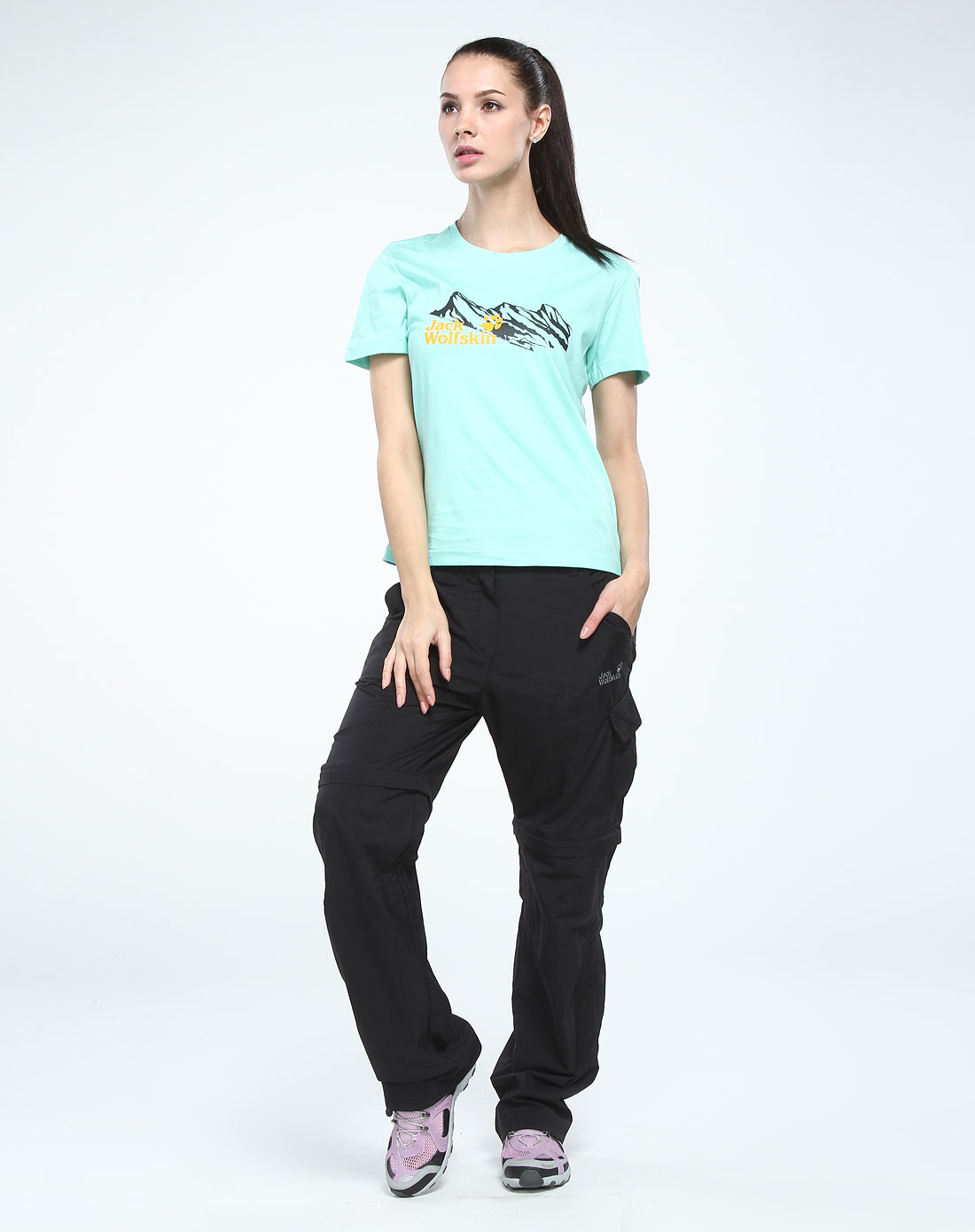 狼爪<em>JackWolfskin</em>户外男<em>女装</em>女款湖绿色户外舒