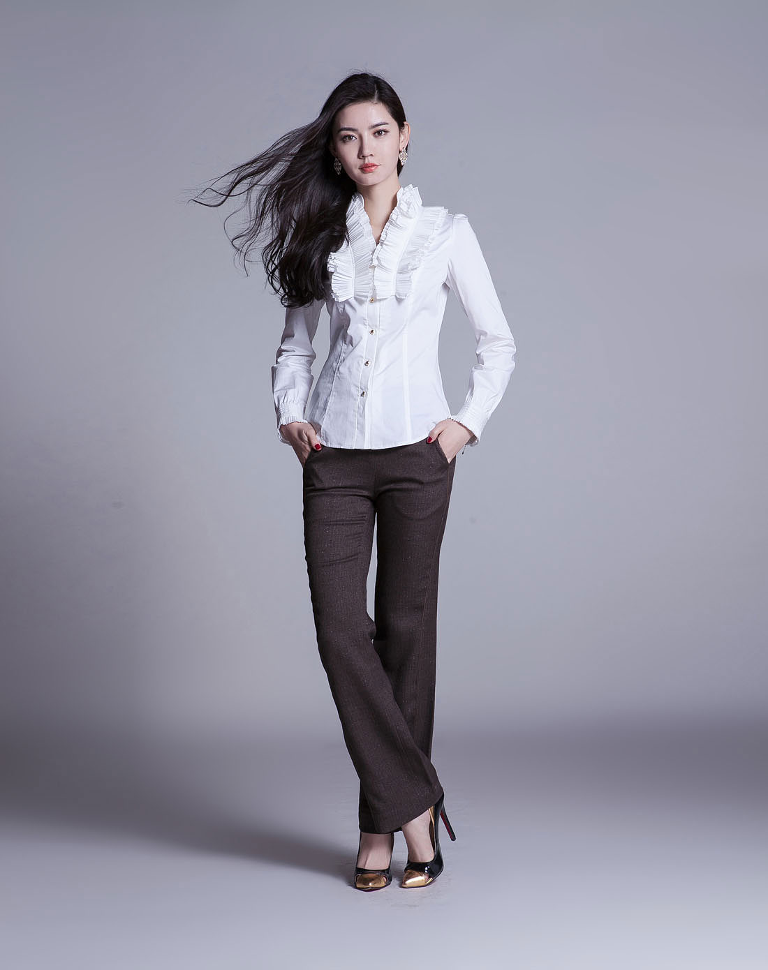 泰奥菲尔Theophile<em>精致优雅女人</em>味时尚白色长