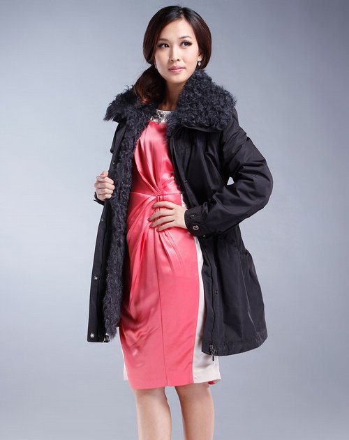 莱茵LIME FLARE<em>女款黑色棉服</em>_唯品会名牌时
