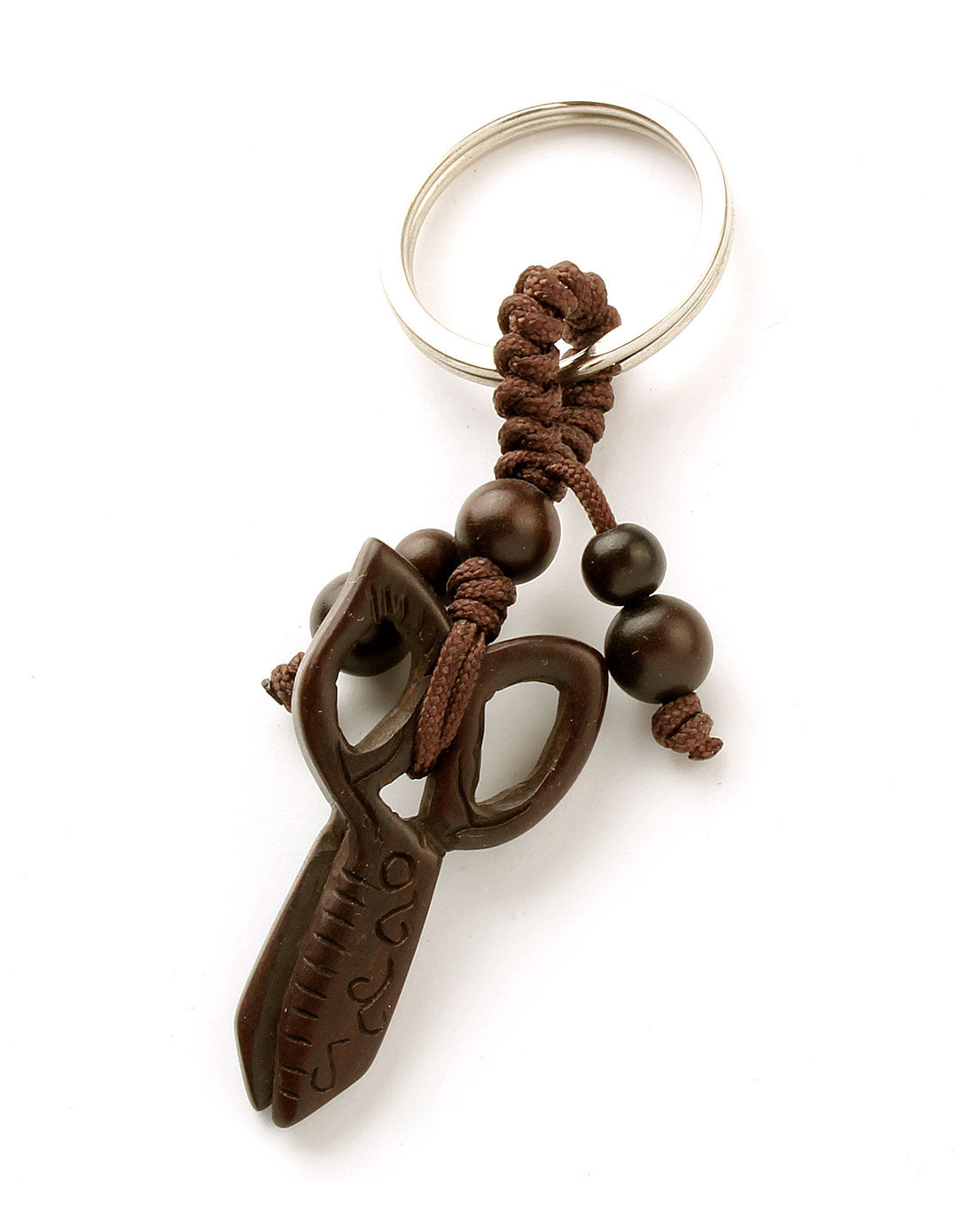 悦木之源天然雷击枣木钥匙扣金蛟剪