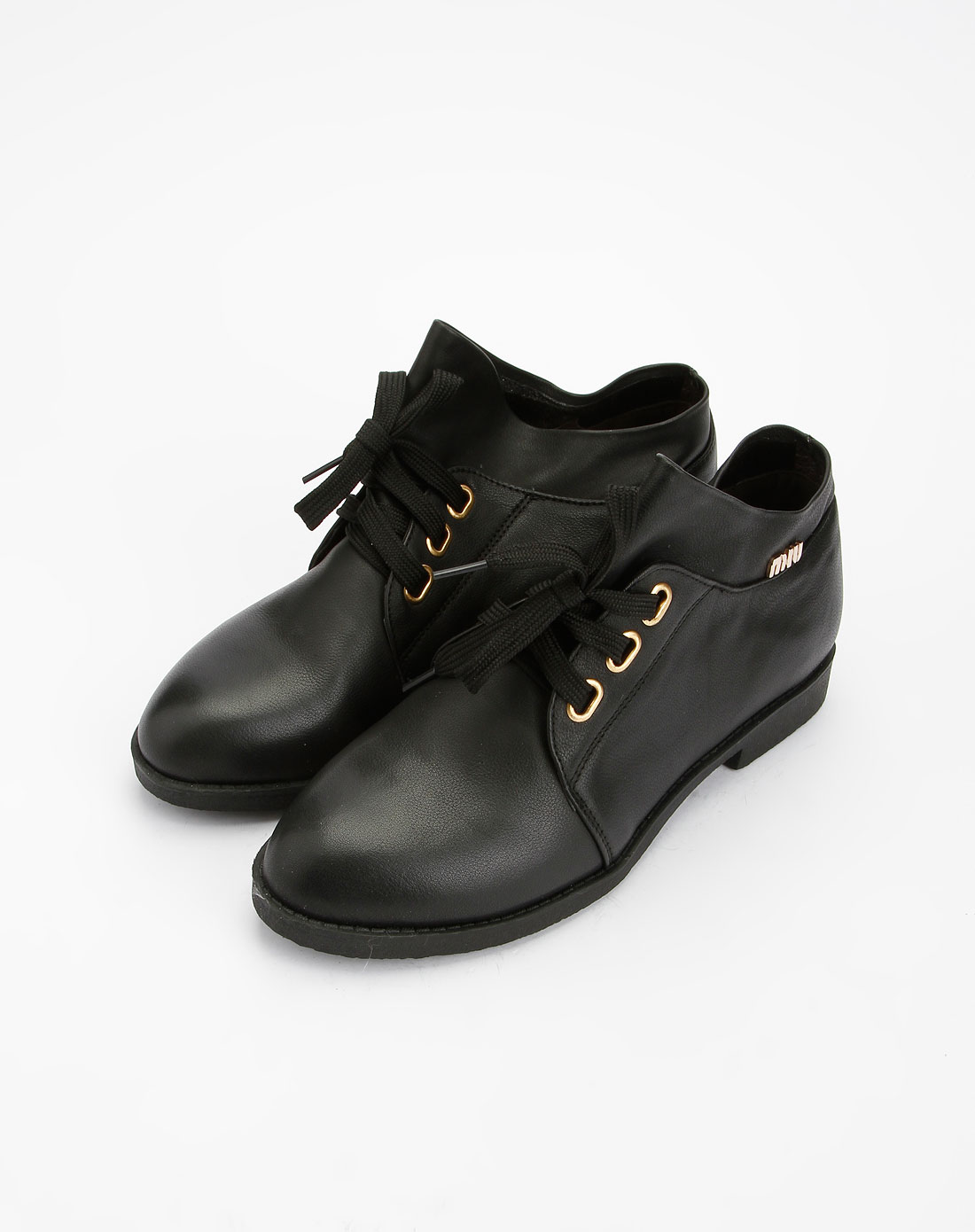 澳伦aolun女鞋专场黑色绑带休闲皮鞋