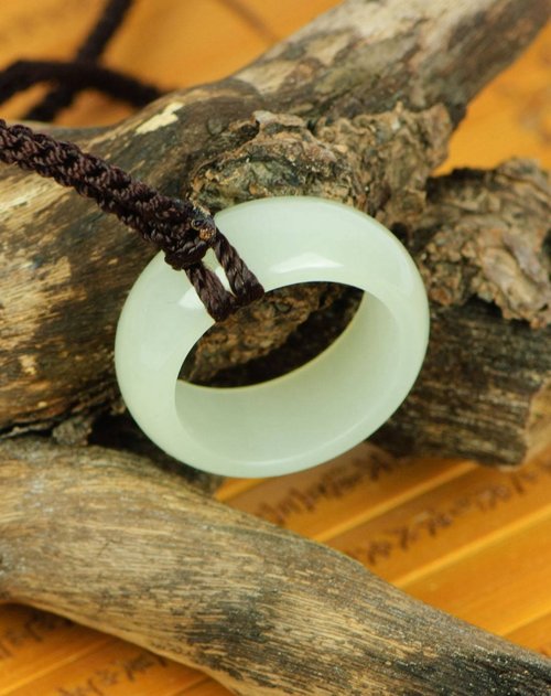 瑞切尔饰品专场中性天然和田玉指环吊坠(附证书)