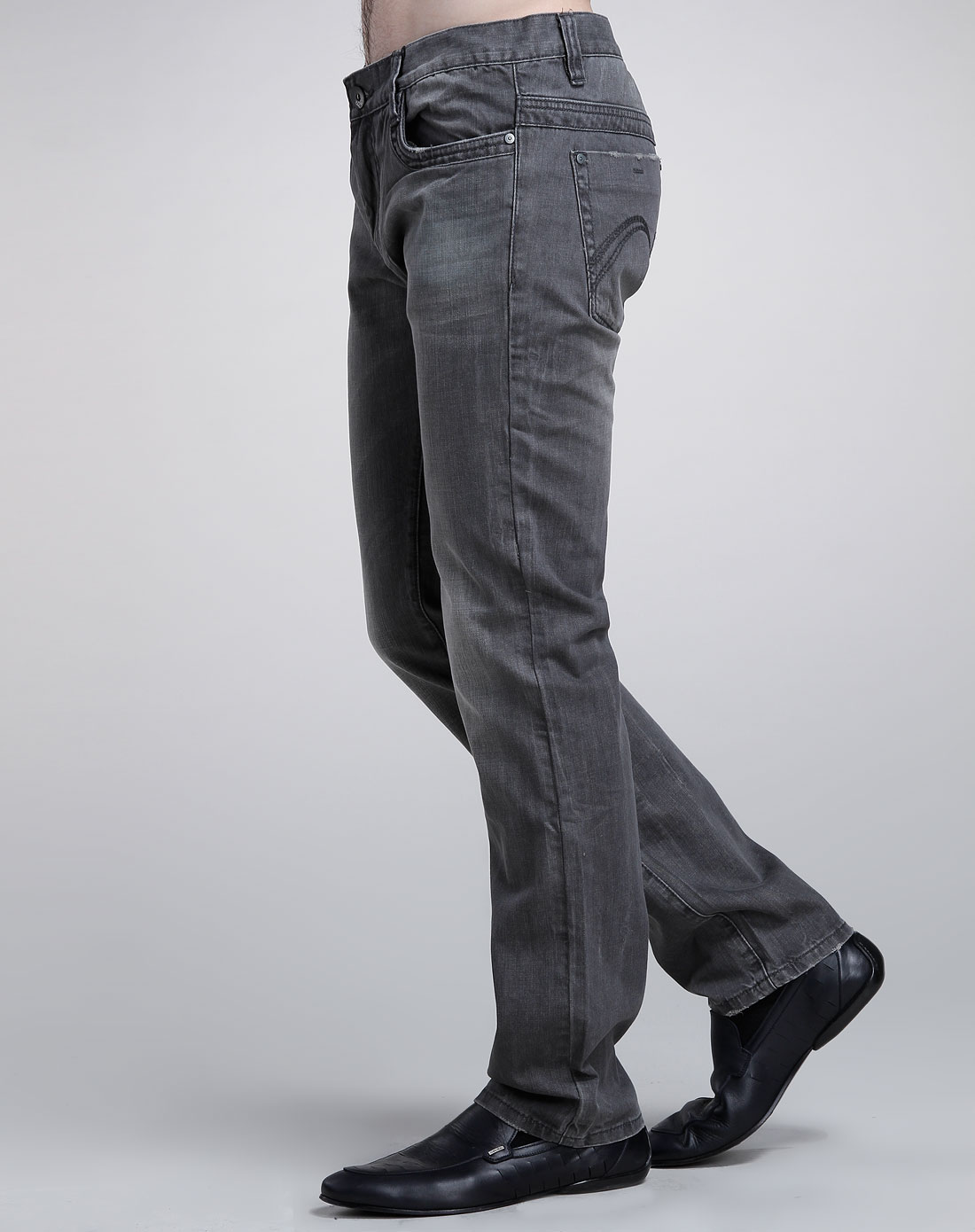 2am浅灰色休闲牛仔长裤