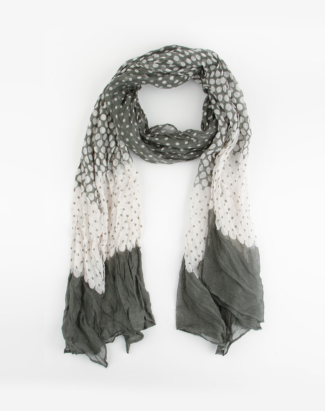 灰/白色小圆斑点围巾