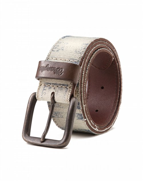 威格wrangler男女装混合专场男款米色字母时尚皮带