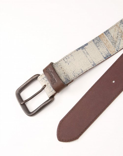 威格wrangler男女装混合专场男款米色字母时尚皮带