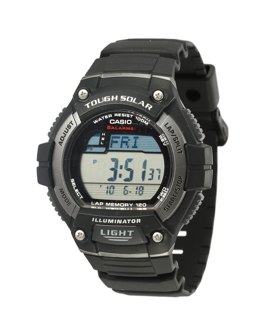 运动手表专场卡西欧 男款银/黑色大众系列多功能电子表