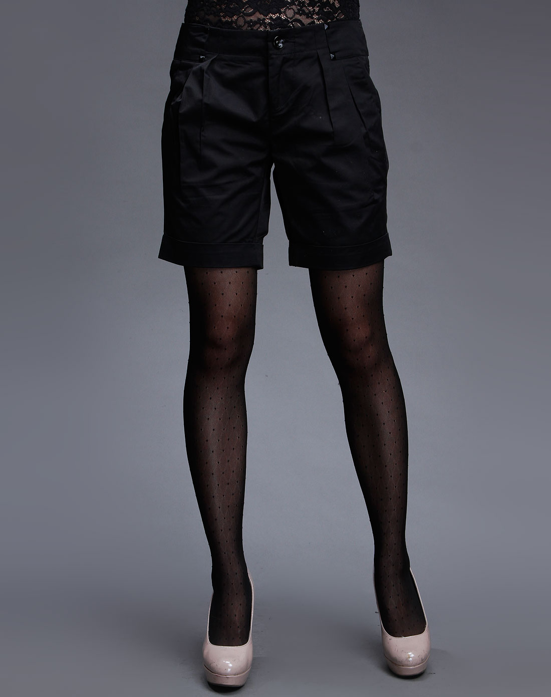 杰西伍jecci five女款黑短裤