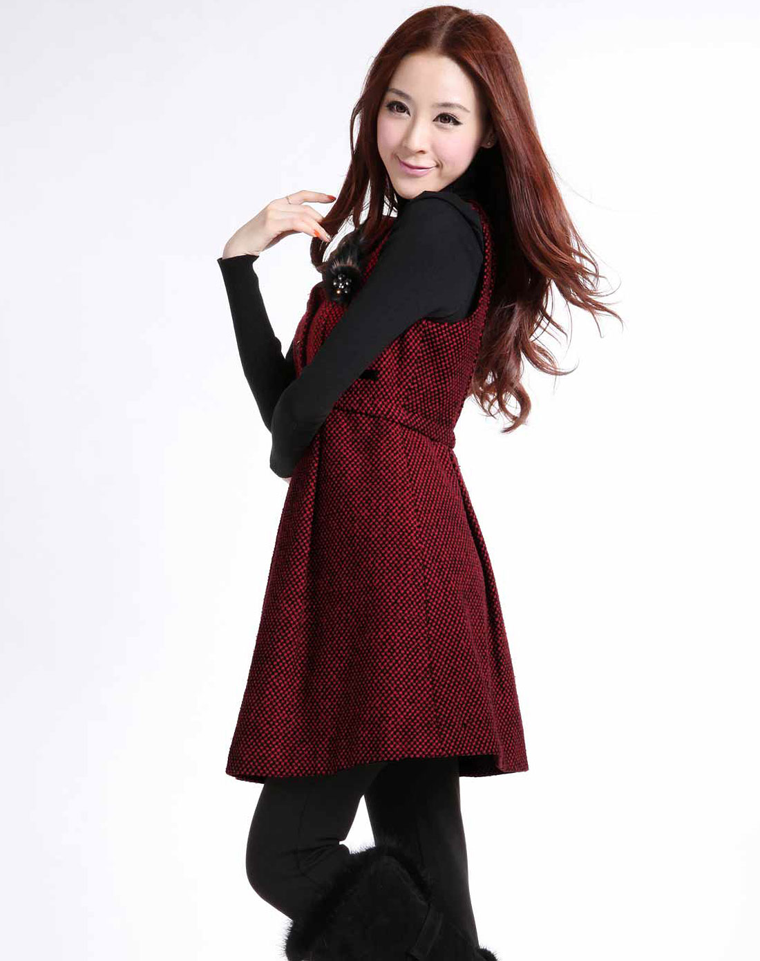 sa韩版修身背心裙秋冬连衣裙