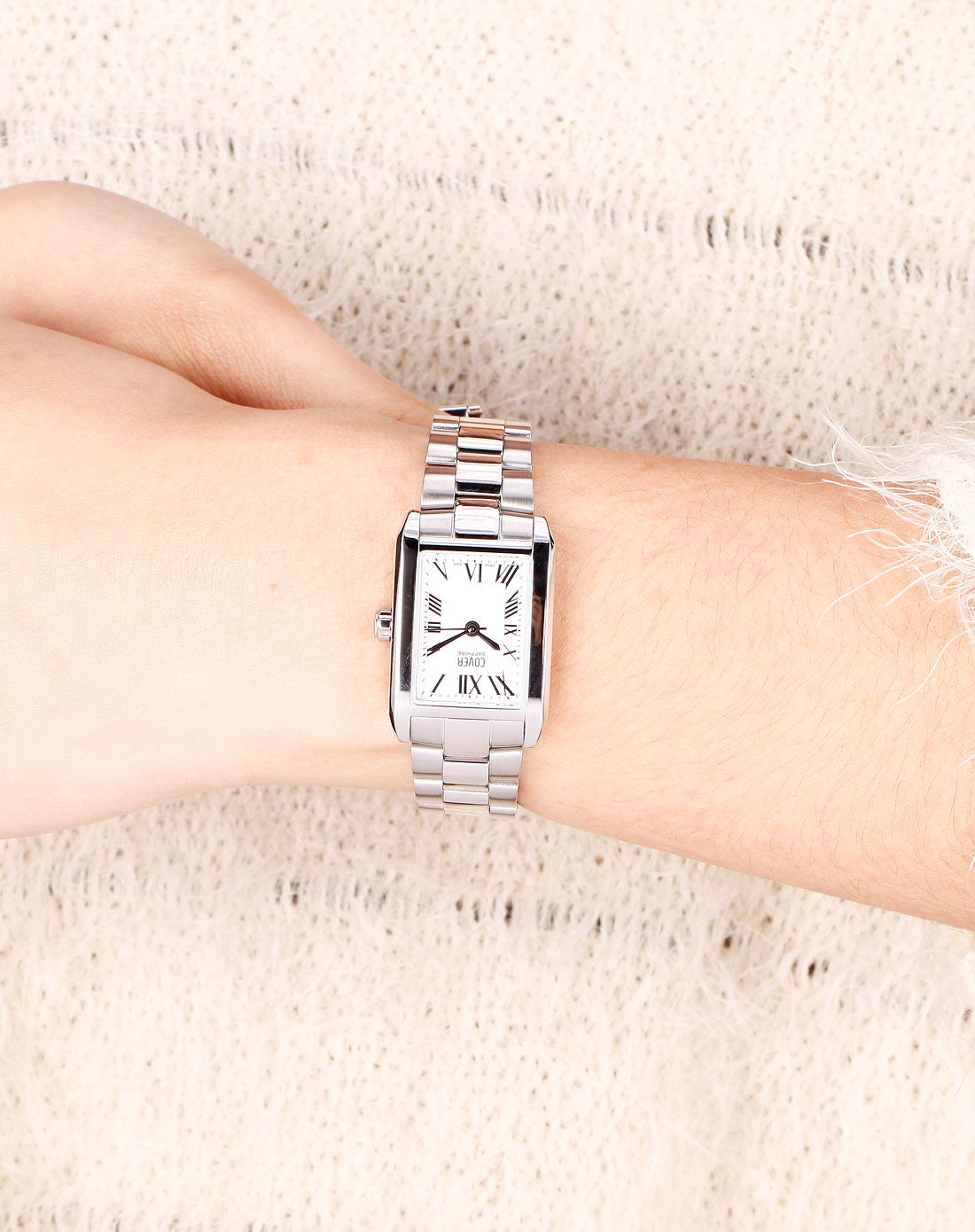 瑞士名表专场cover 女款银/白色时尚石英手表