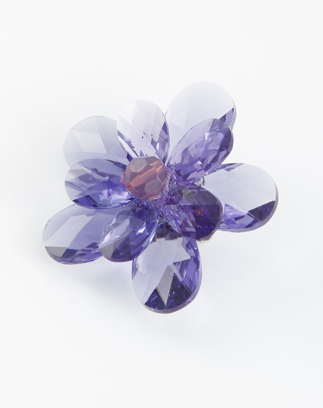 新光饰品紫色花瓣复古水晶胸针