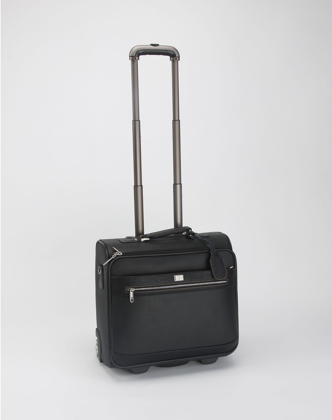 皮具库存专场圣大保罗 中性黑色拉杆式行李小皮箱