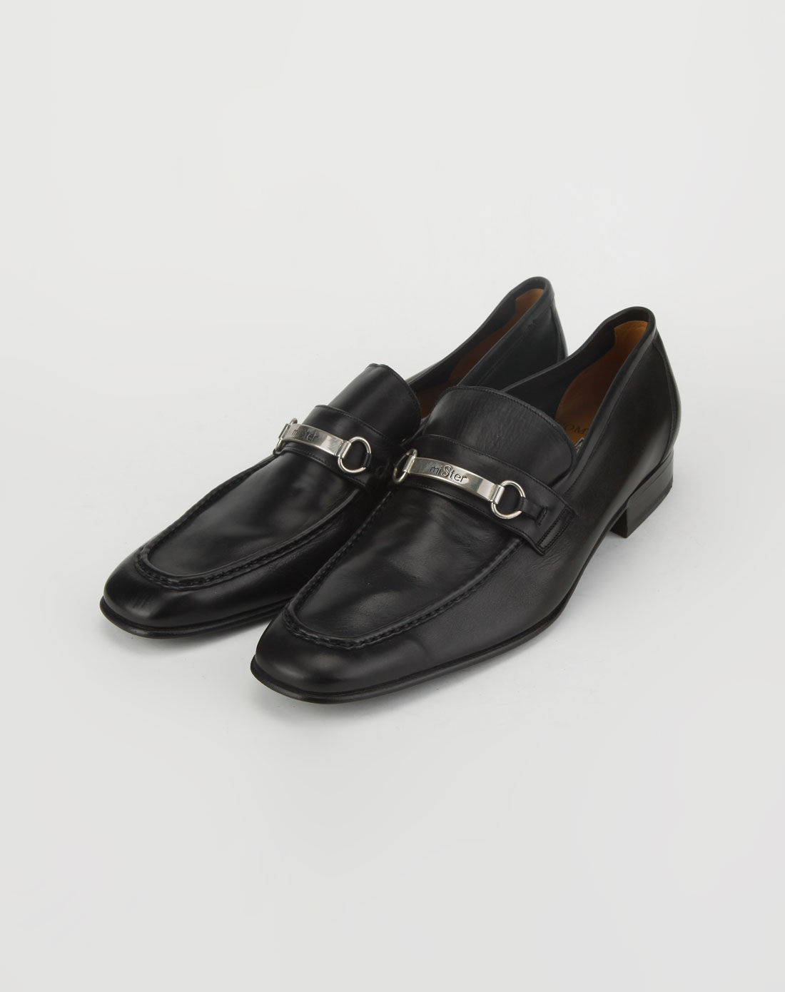 名仕mister男款黑色金属扣皮鞋