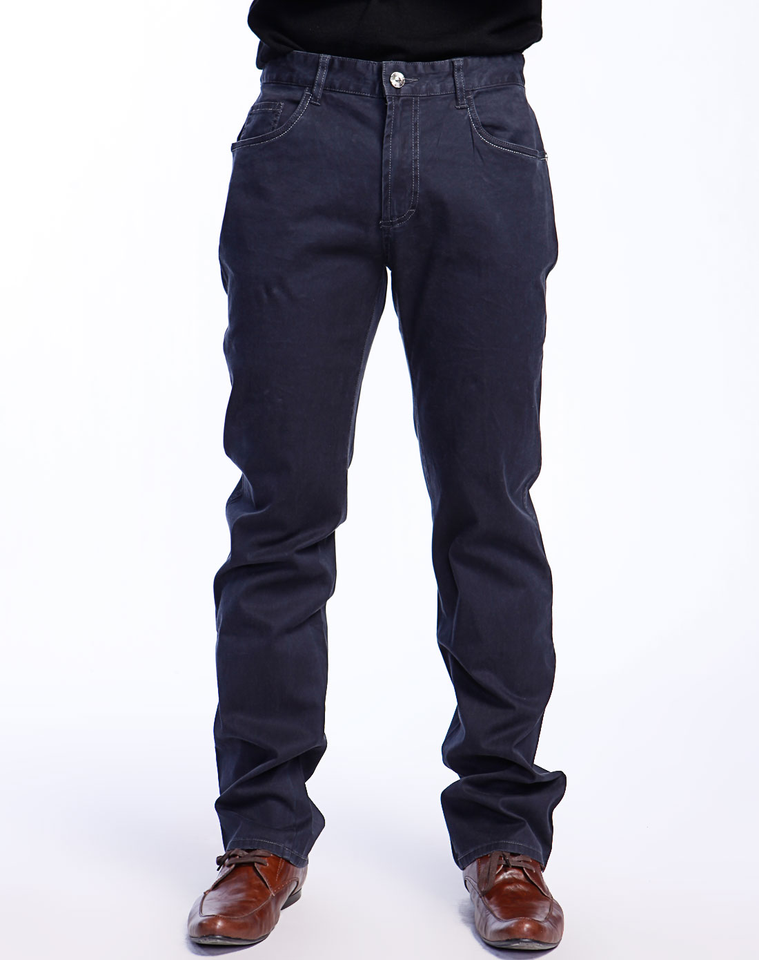 elle homme藏青色休闲长裤