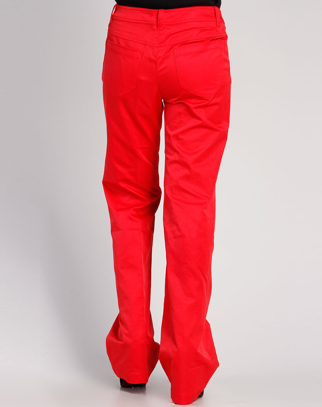 玖姿juzui女款大红色休闲长裤