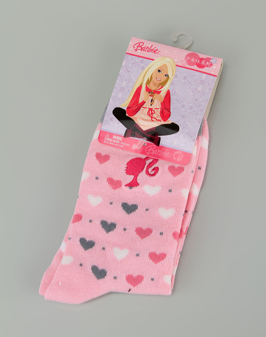 芭比家居粉色袜子