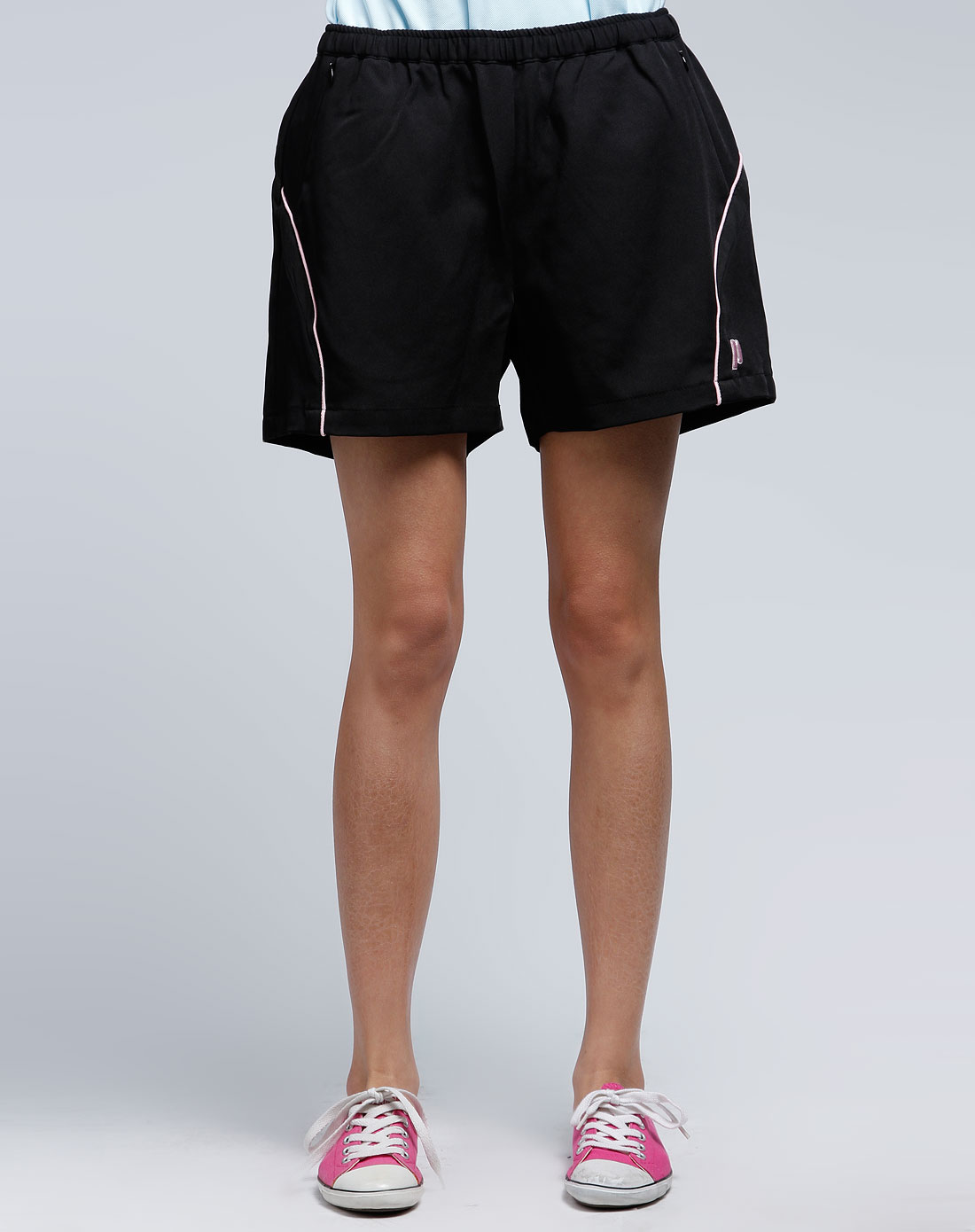 品牌混合专场-9----夜场王子prince 黑色梭织运动短裤