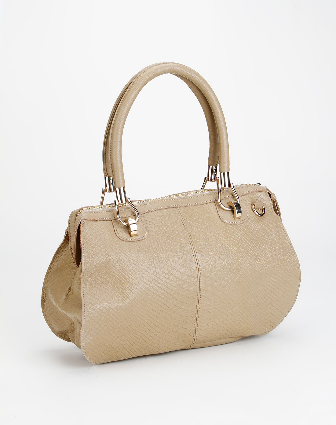 东之澜eastide浅杏色压纹时尚手拎包