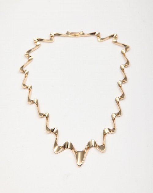 dorlan金色波浪纹项链